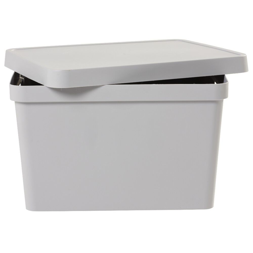Boîte de rangement avec couvercle grise 17 L