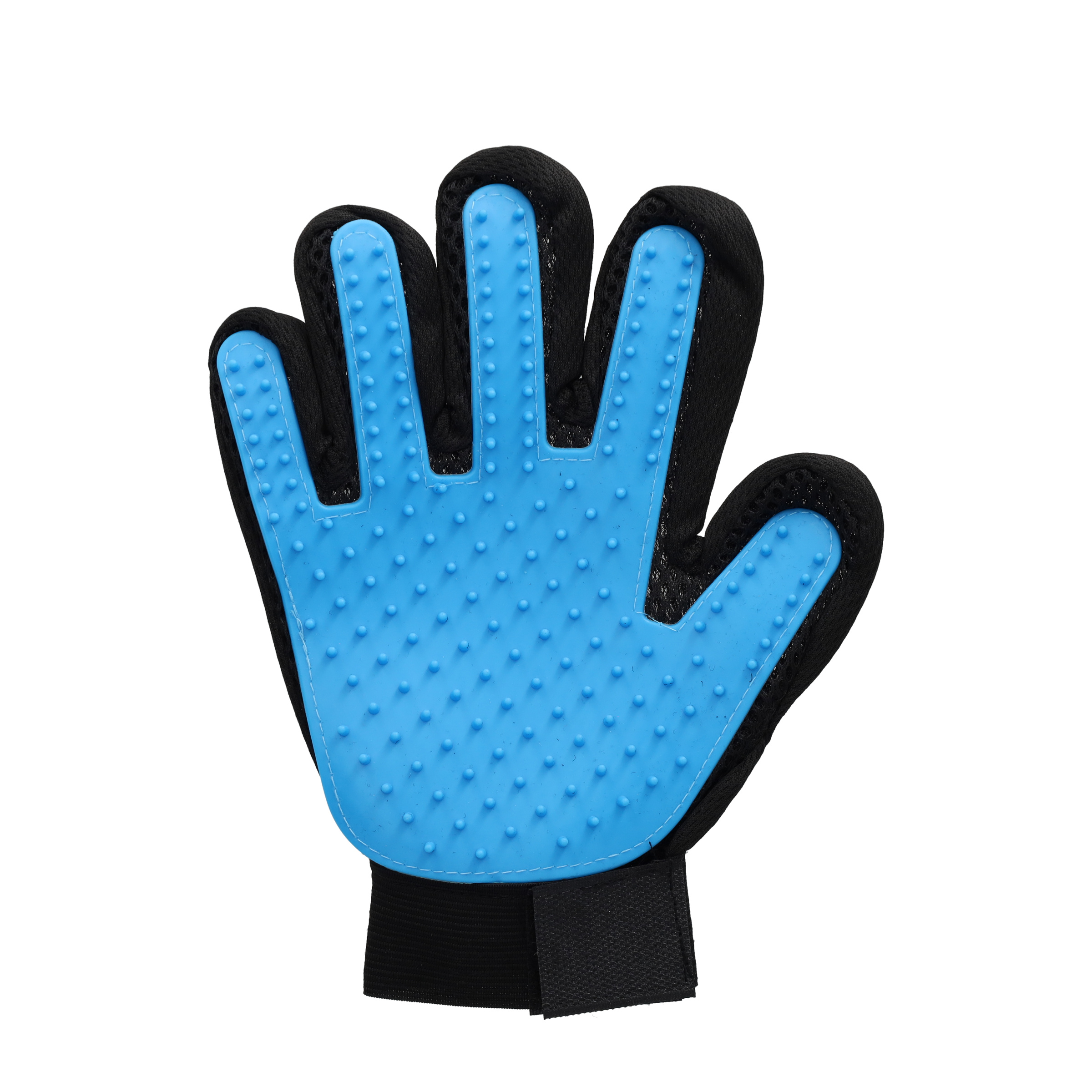 2in1 Haustier Pflegehandschuh Katzen Massage Handschuh Hunde Fellbürste - Blau / Schwarz