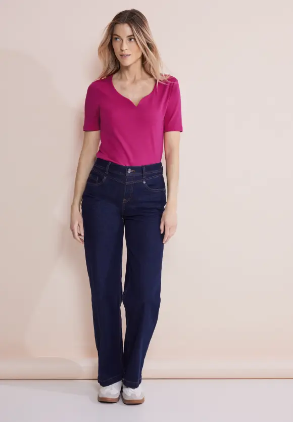 Shirt mit Herz-Ausschnitt - magnolia pink