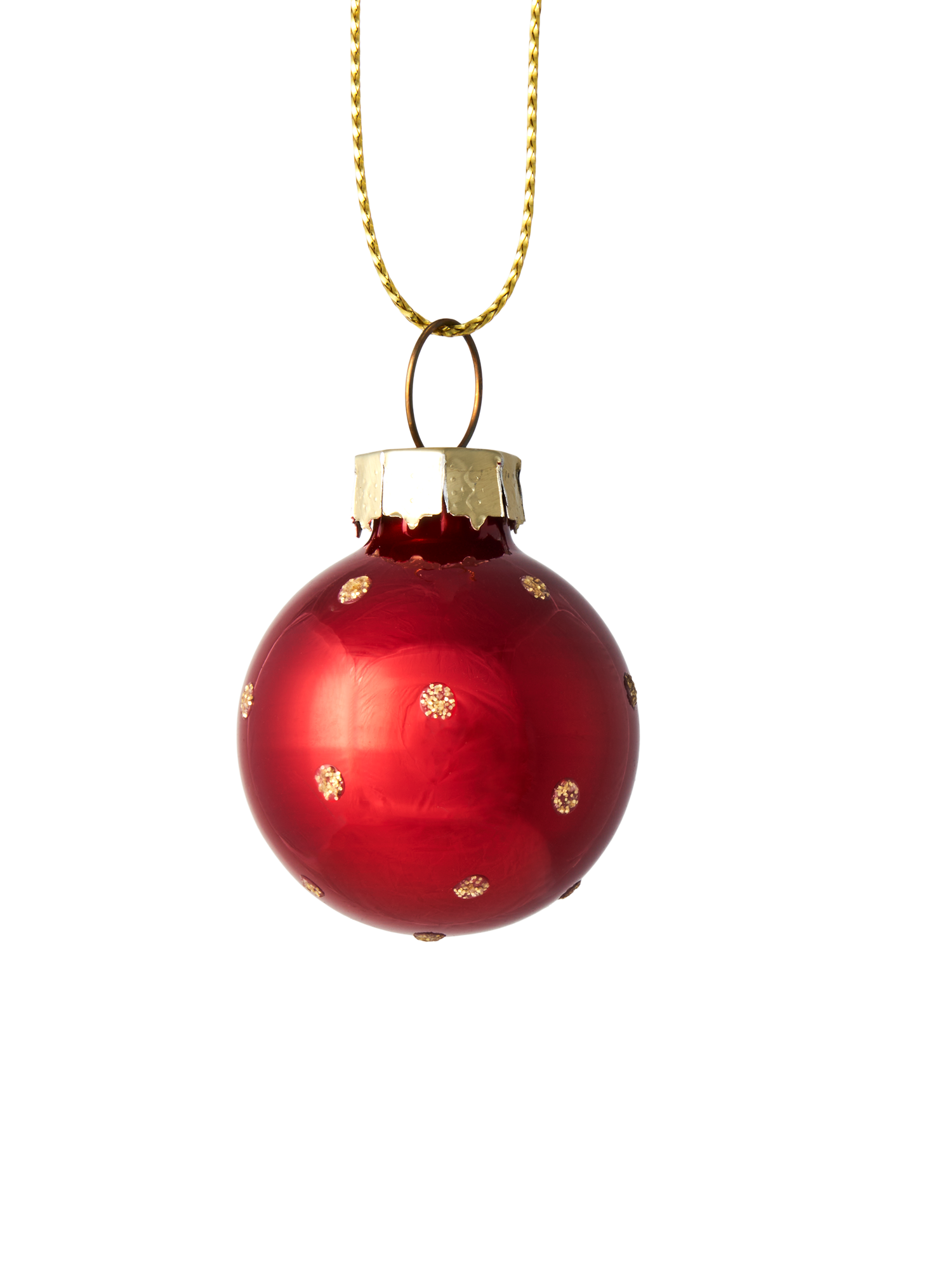 Julekugle Ø3 | Glas. Ø3 cm.  | Red, Gold