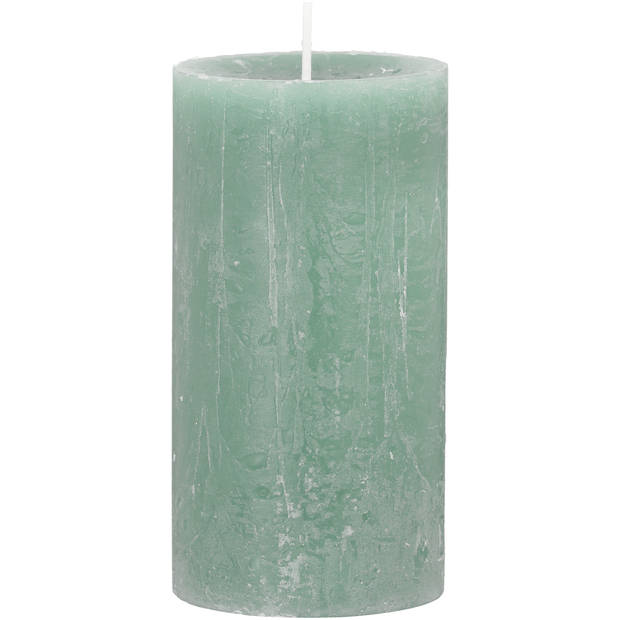 Blokker Rustieke Kaars - 7x13 cm - Saliegroen