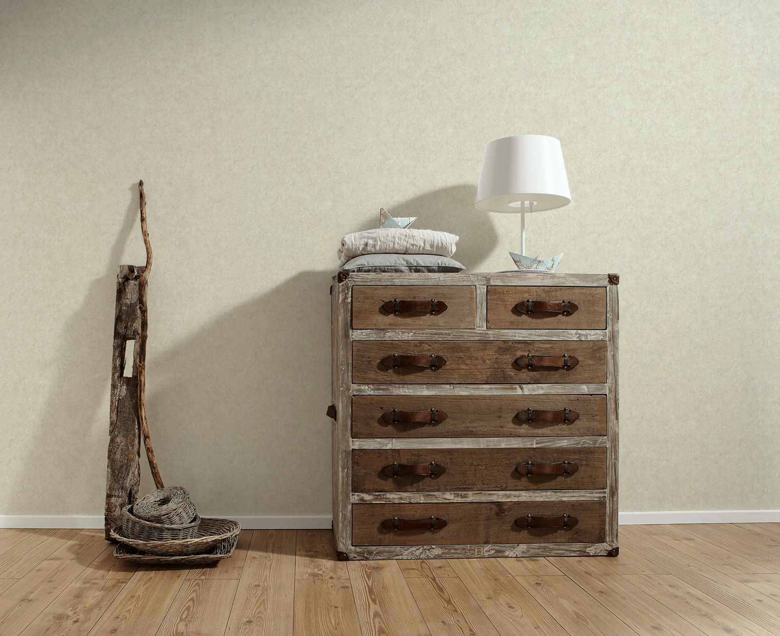 Vliestapete MATERIALS - beige - 10 Meter