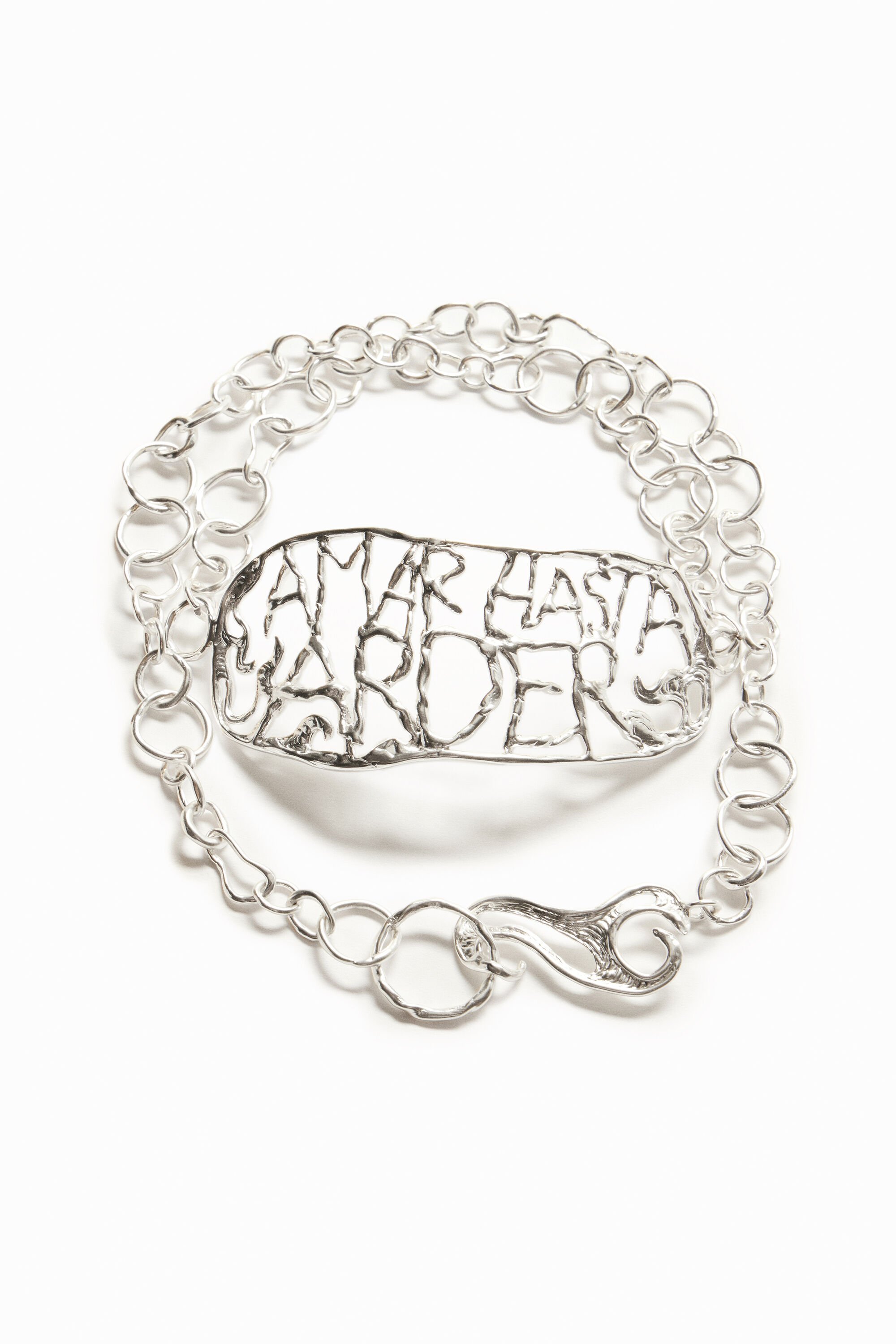 Choker XL message plaqué argent Zalio