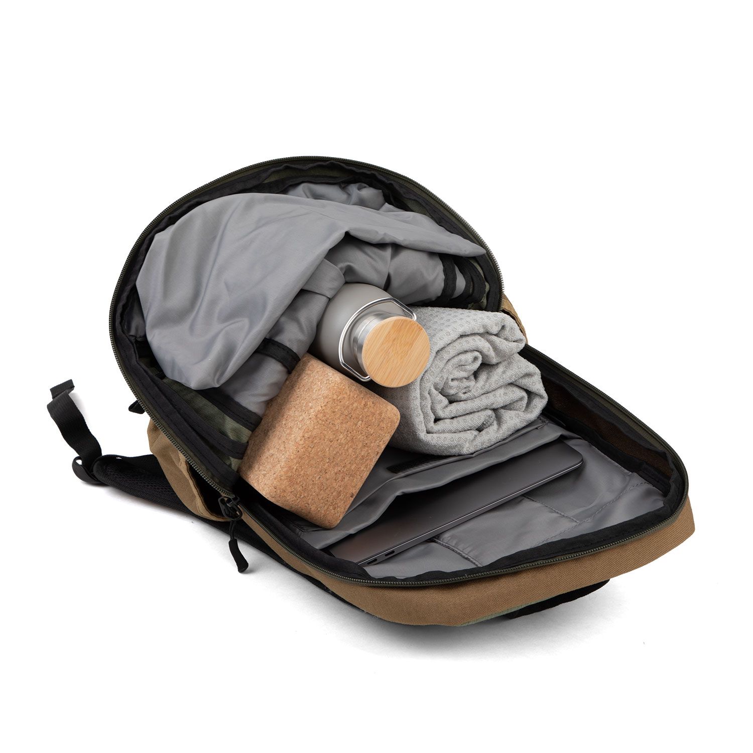 bodhi Yogi Daypack Rucksack, grün-braun