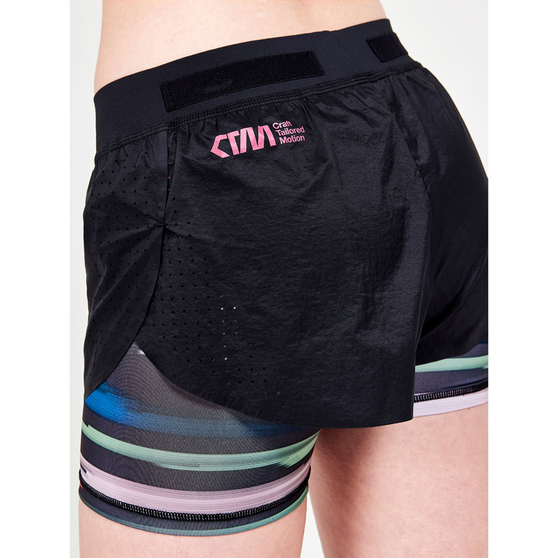 Craft CTM Distance 2in1 Hardloopbroek Kort Zwart/Multi Dames