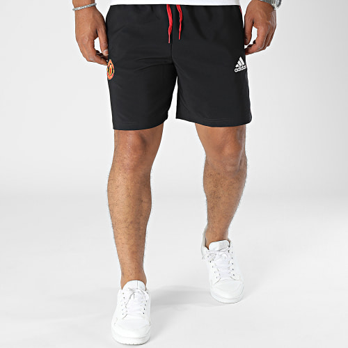 Short Jogging A Bandes Manchester United IA8518 Rouge Noir