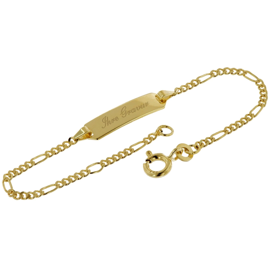 trendor Gravur-Armband für Kinder 333 Gold Armband mit Namen 1412 cm gold