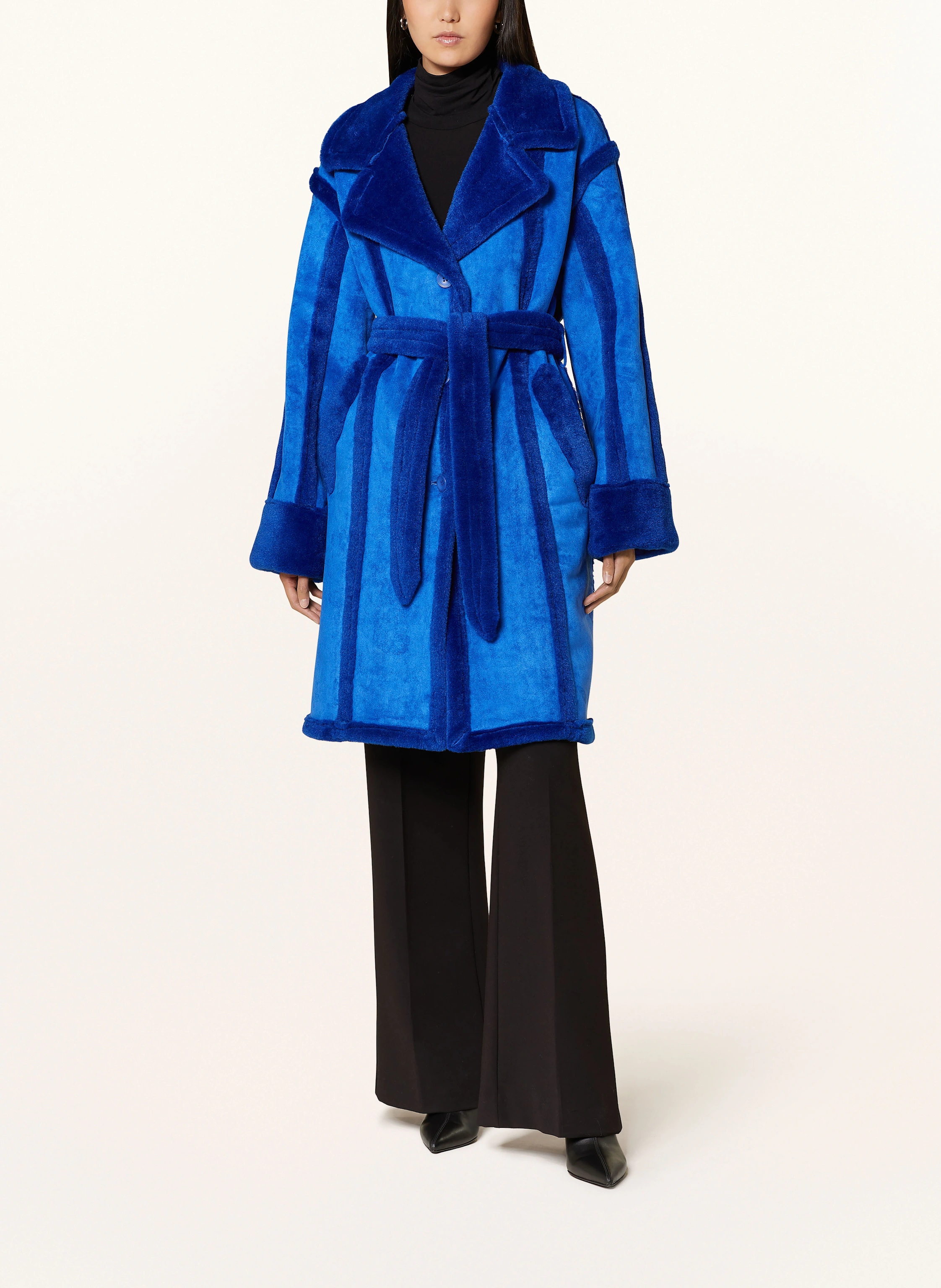 OW Collection Oversized-Mantel NEW YORK mit Kunstfell