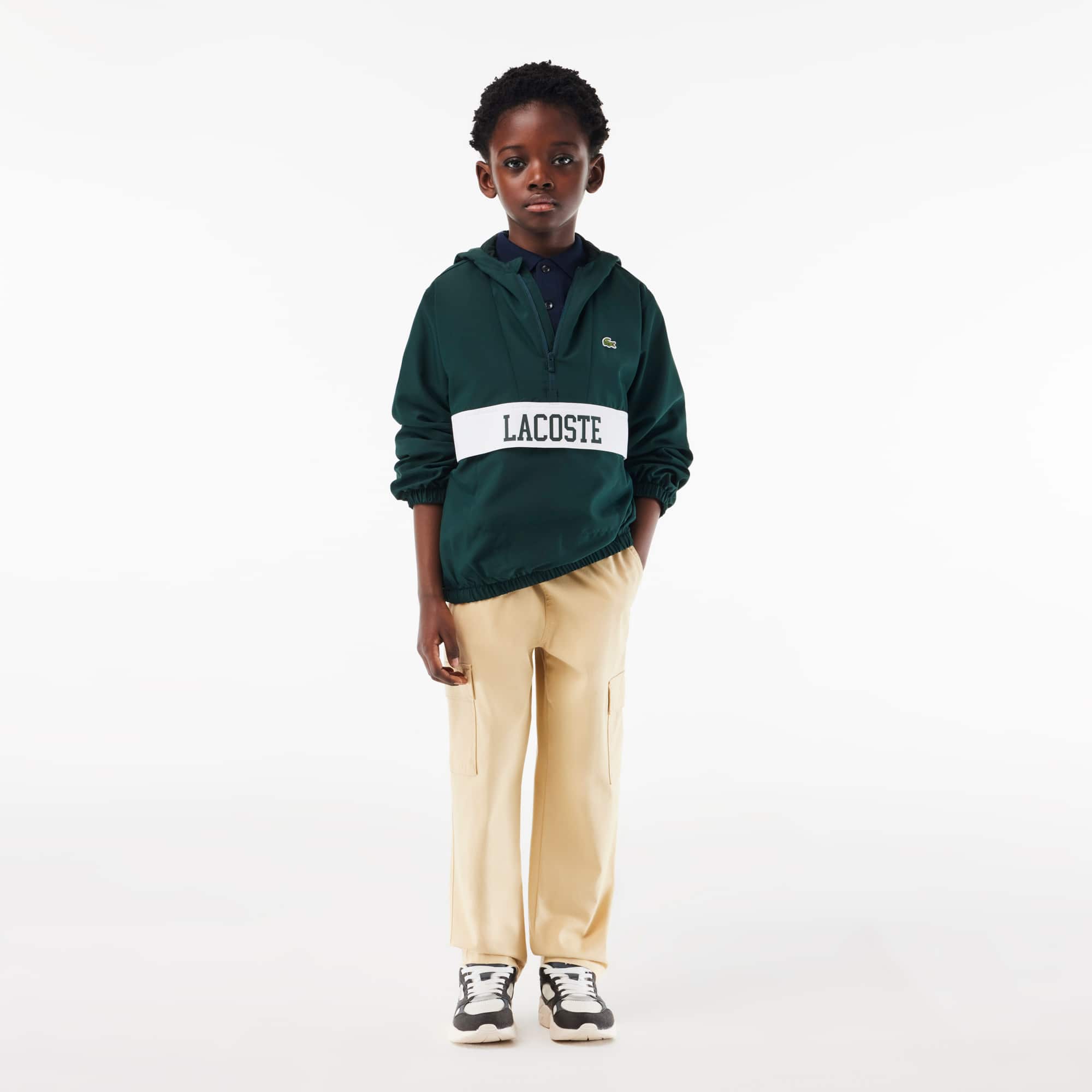 Polo regular fit à manches longues enfant Lacoste en petit piqué uni Polos - Bleu - Lacoste - Enfant