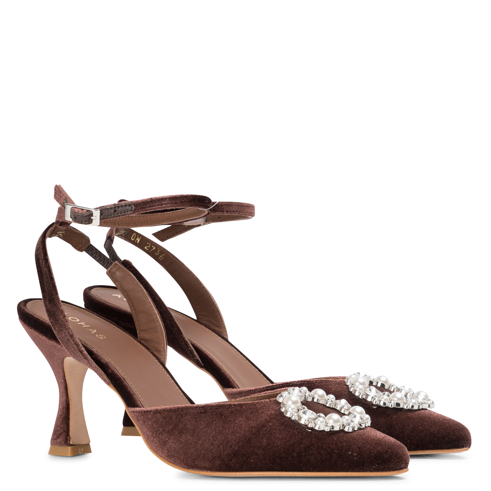 CINDERELLA - Escarpins à talon en cuir velours | Marron