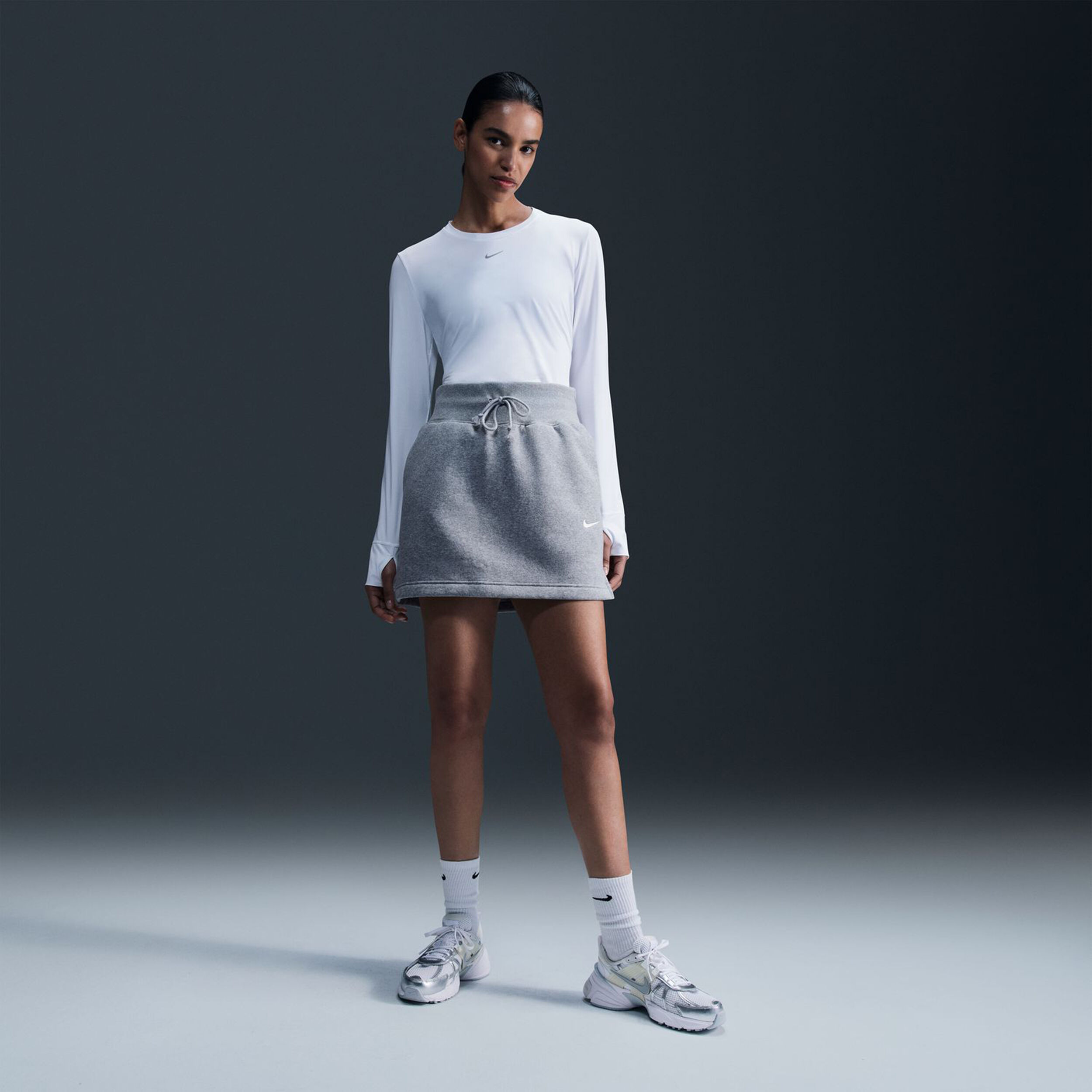 Nike One Dri-Fit Haut Manches Longues Femmes - Blanc , Noir