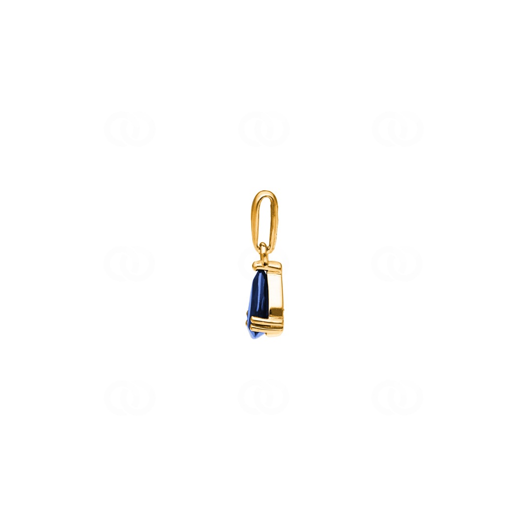 Anhänger 750/18 K Gelbgold mit Saphir Tropfen