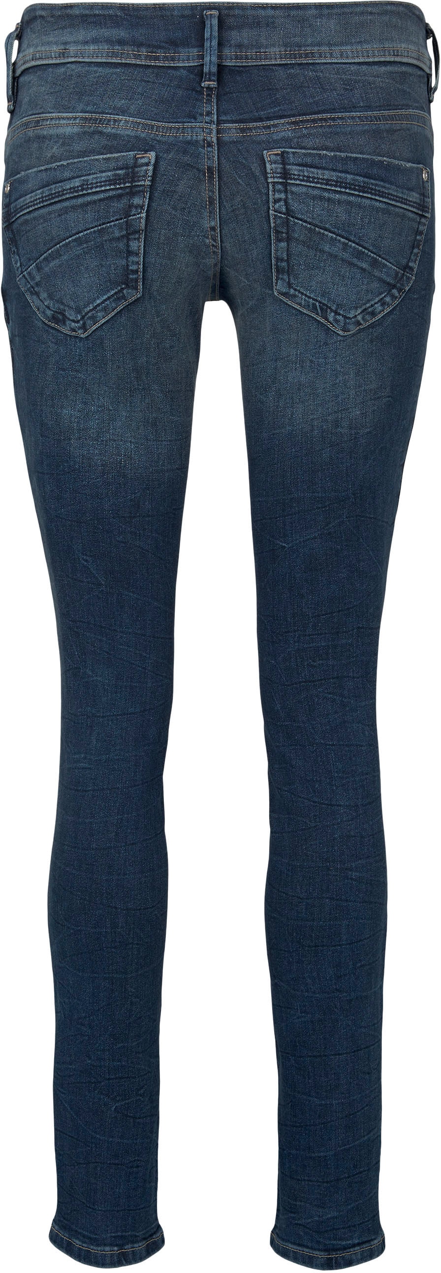 TOM TAILOR Slim-fit-Jeans »Alexa Slim«, mit Knopfleiste und dekorativ gesteppter Passe