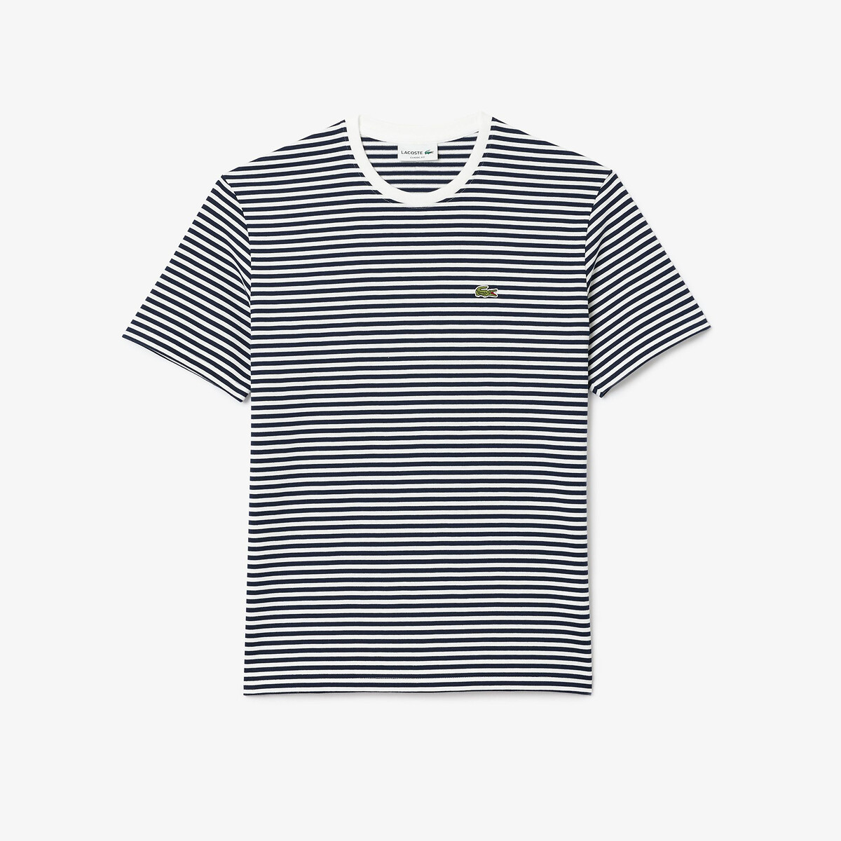 LACOSTE<br>Camiseta listrada de gola redonda