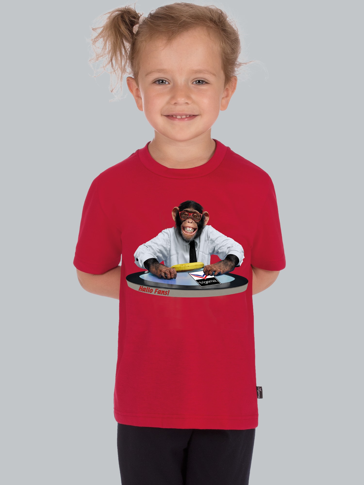 T-Shirt TRIGEMA Affe Kirsch