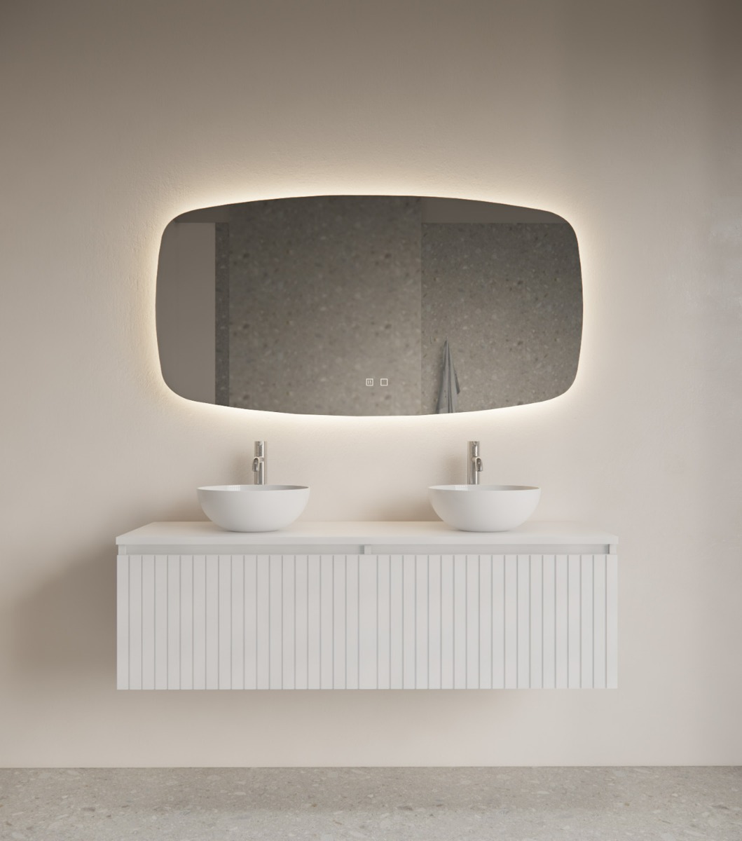 Gliss Design Erato spiegel horizontaal met LED-verlichting en verwarming 100x60cm
