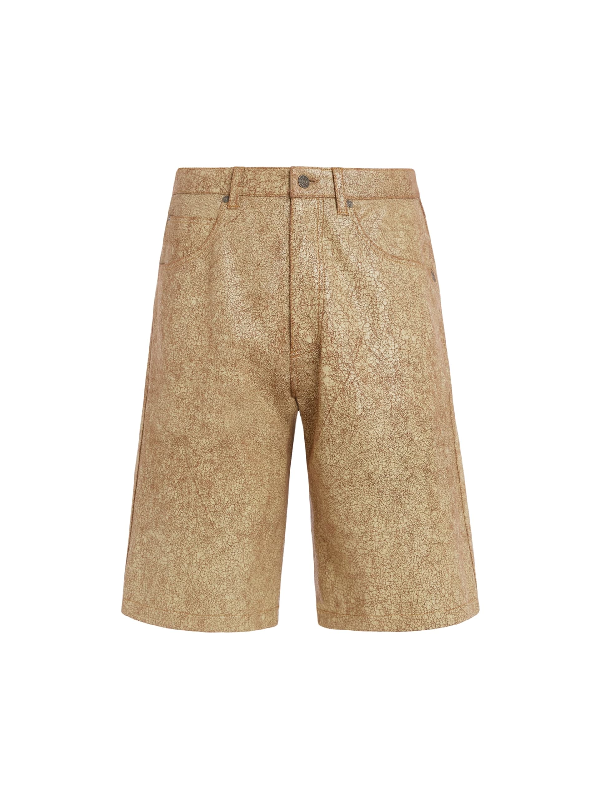 Shorts de couro rachado