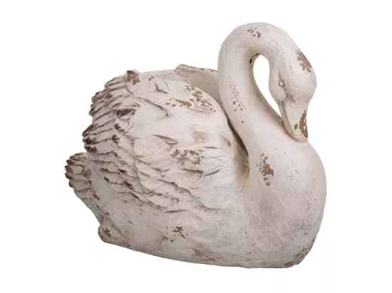 Cache-pot cygne décoratif en magnésie 61x36x46h