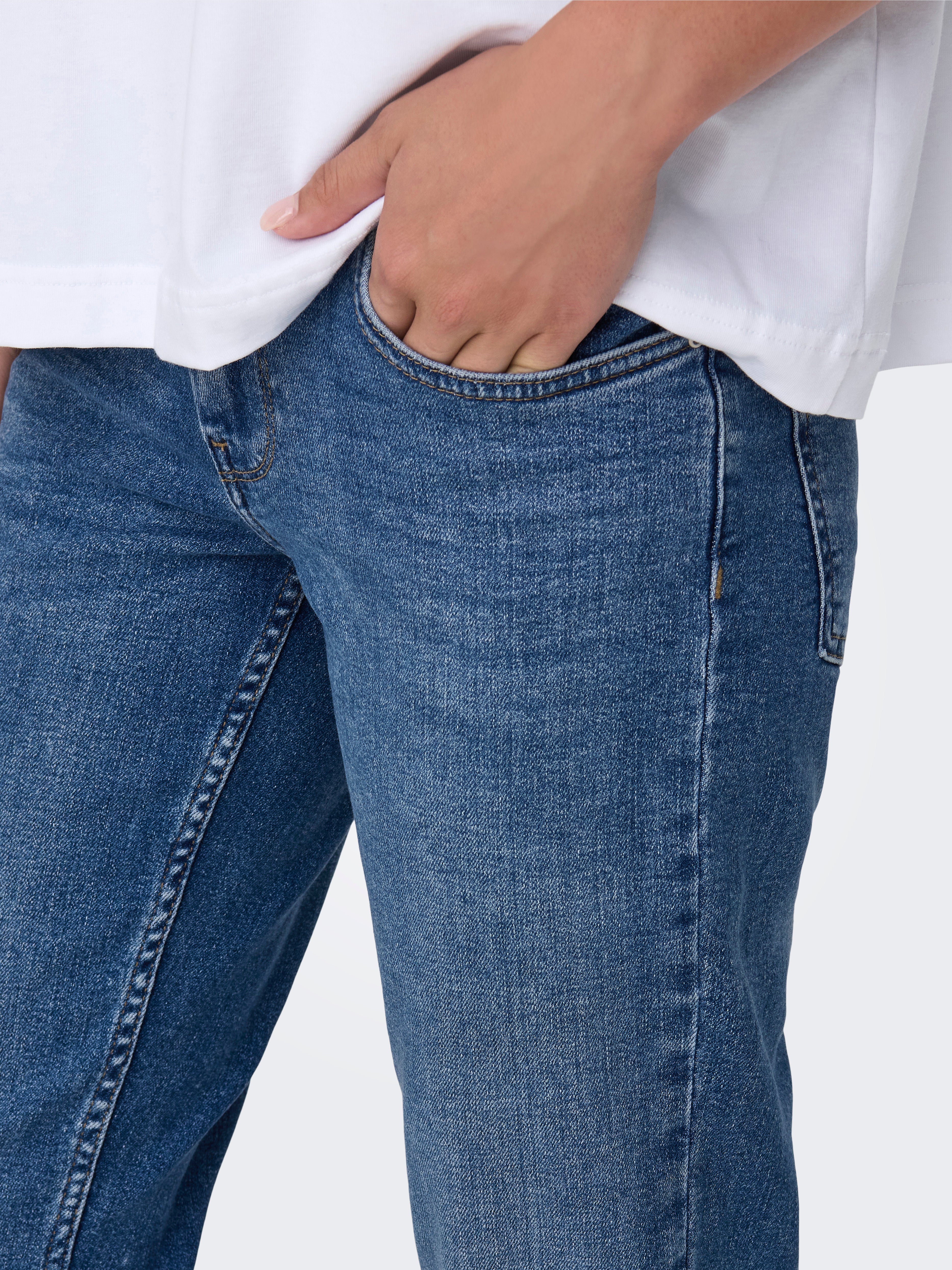 ONLLOPEZ Niedrige Taille Karotte Jeans Medium Blue Denim