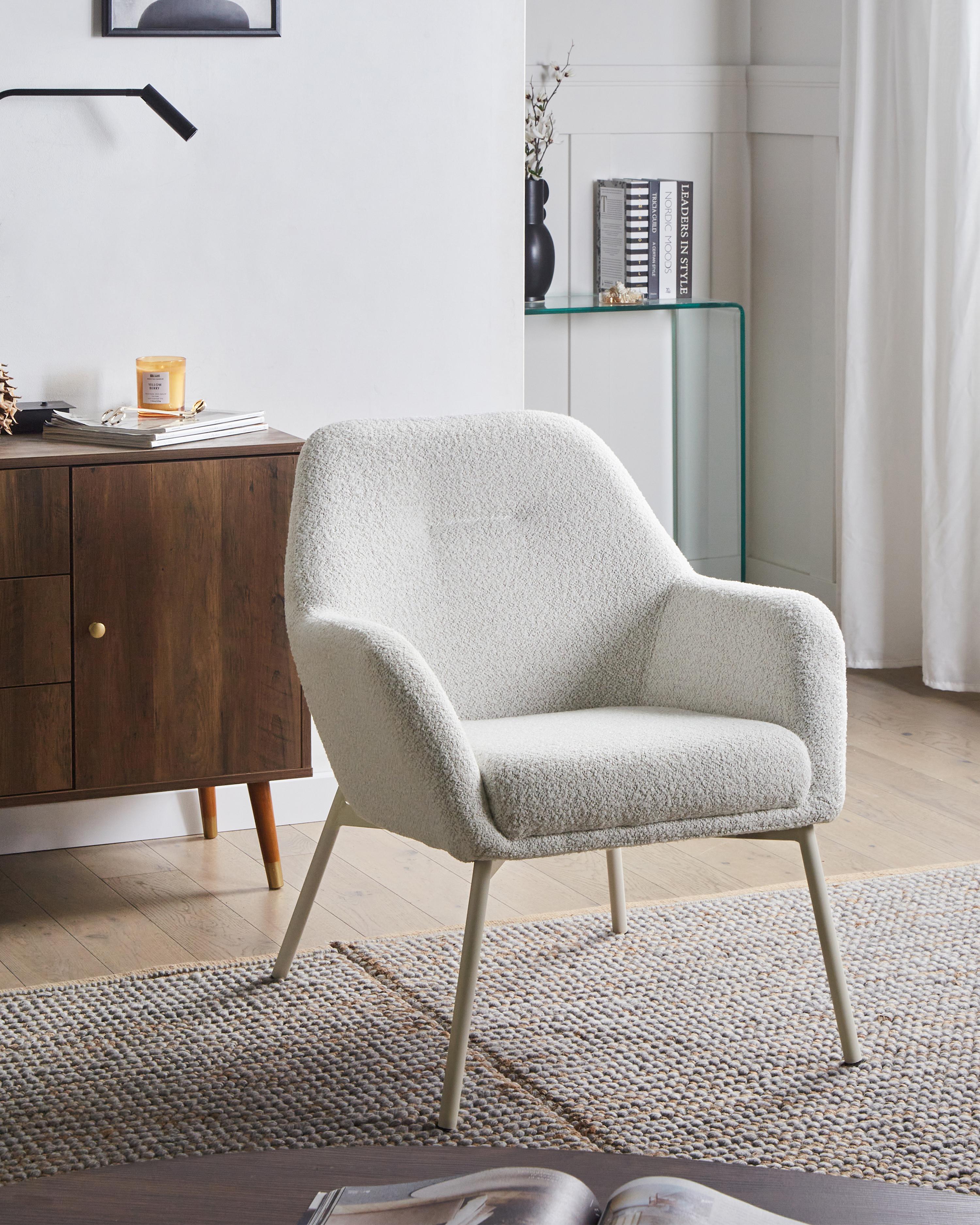Fauteuil JABRO Stof Gebroken wit