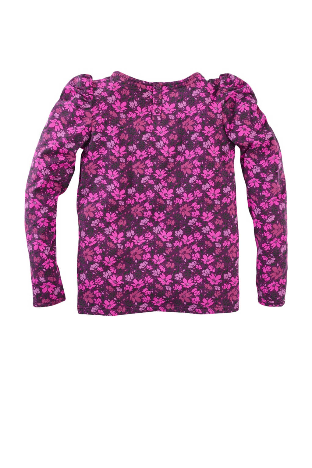 Z8 longsleeve Pam met bloemenprint roze/paars