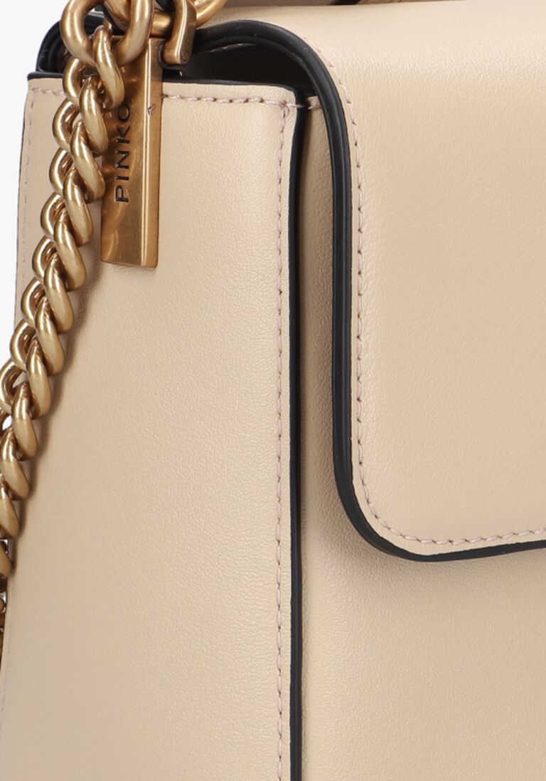 beige pinko schoudertas love one classic slouchy