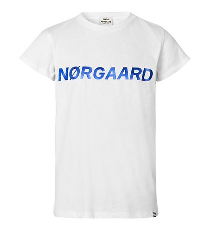 Mads Nørgaard T-Shirt - Tuvina - Weiß m. Blau