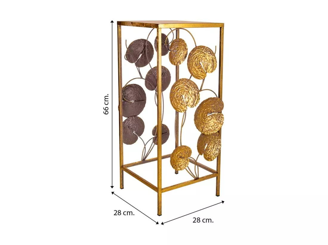 Table d'appoint en métal doré 28x28x66h