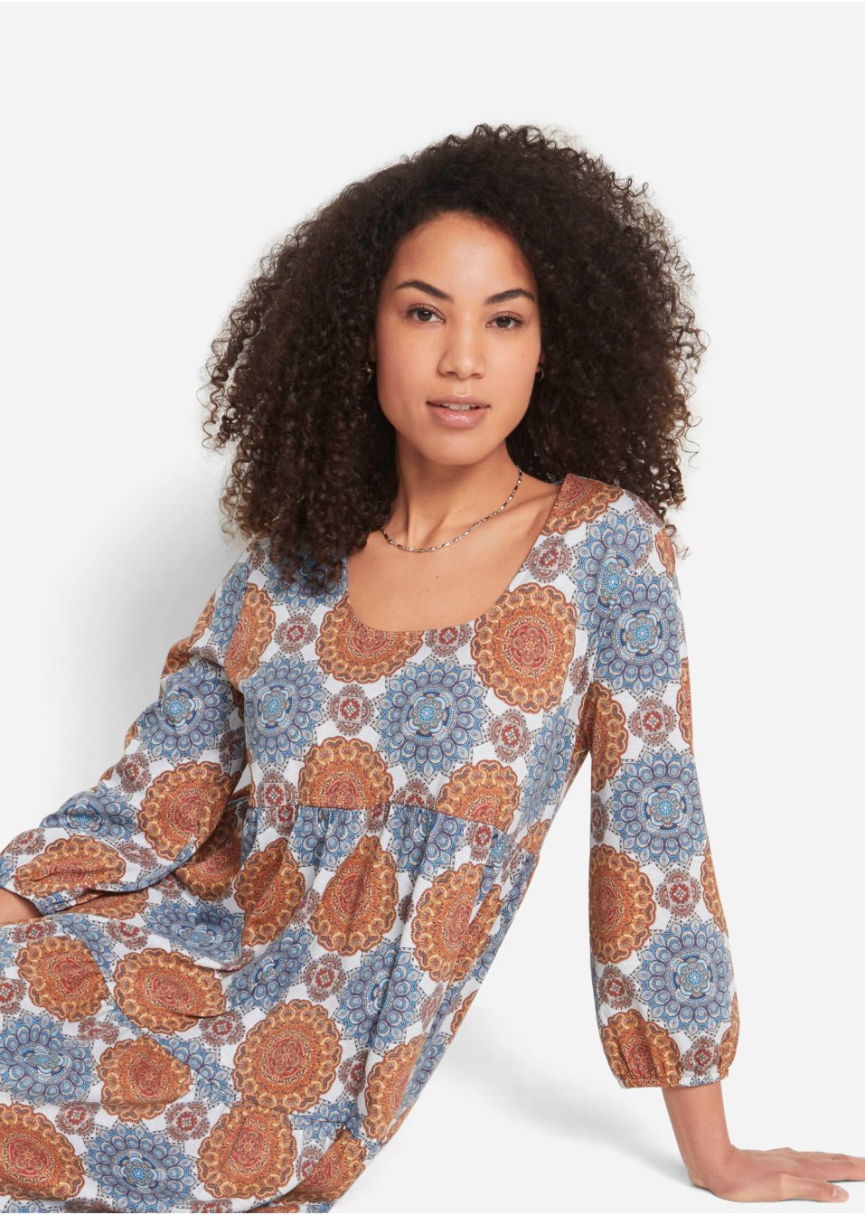 Robe à manches 3/4, imprimée