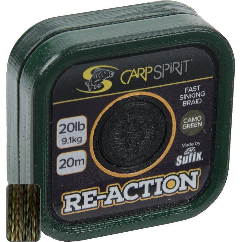 Tresse A Bas De Ligne Carp Spirit Re-Action Braid Camo Green - 20M