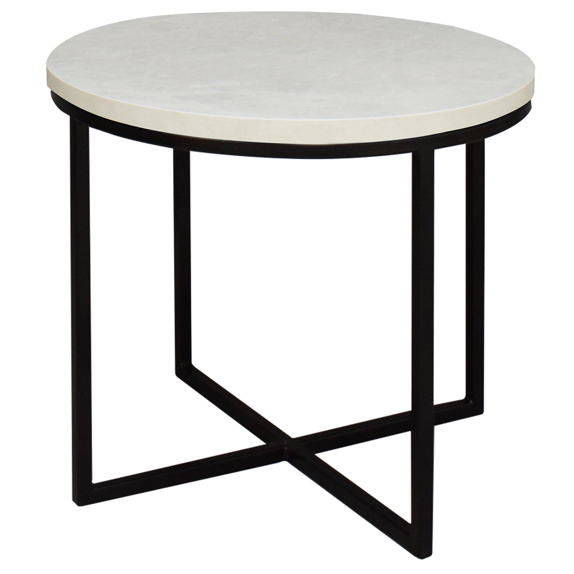 Couchtisch - weiß-schwarz - Keramik-Optik