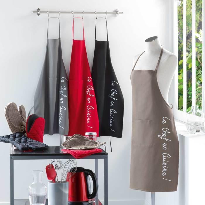 TABLIER POCHE 60X84 CM COTON CUISTOT ROUGE