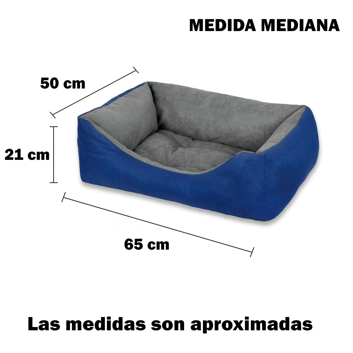 Cama para cães e gatos Home Mercury nas cores azul e cinza.