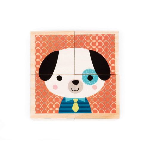 Janod blokpuzzel dieren - 4st