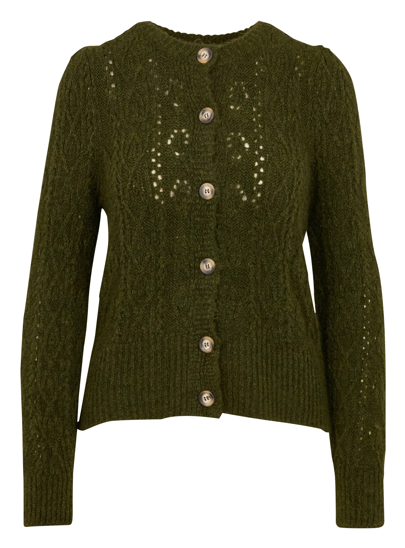 Gilet col rond| Vert