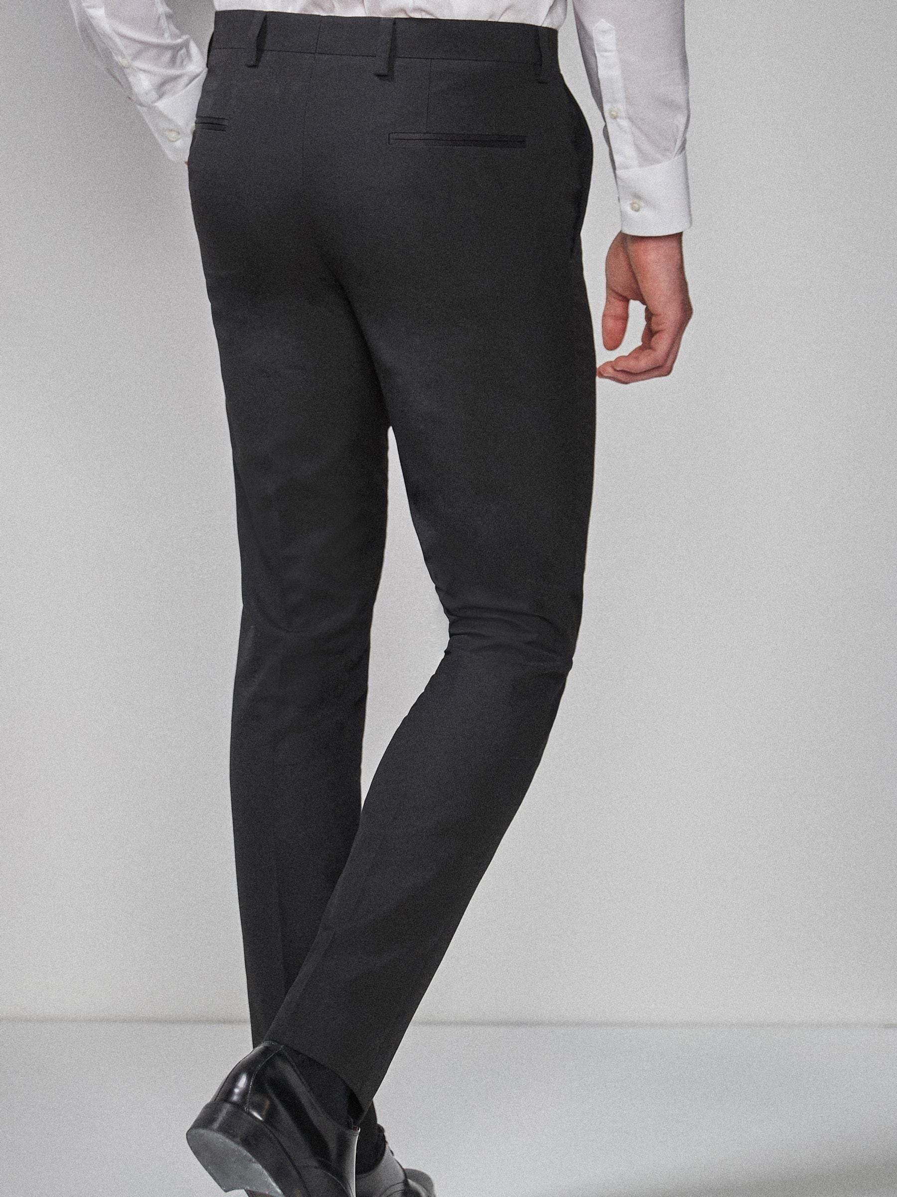Zwart - Slim Fit - Pantalon in smokingstijl