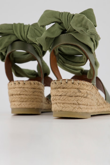 Leder-Espadrilles, Bast-Sohle, Weite-H