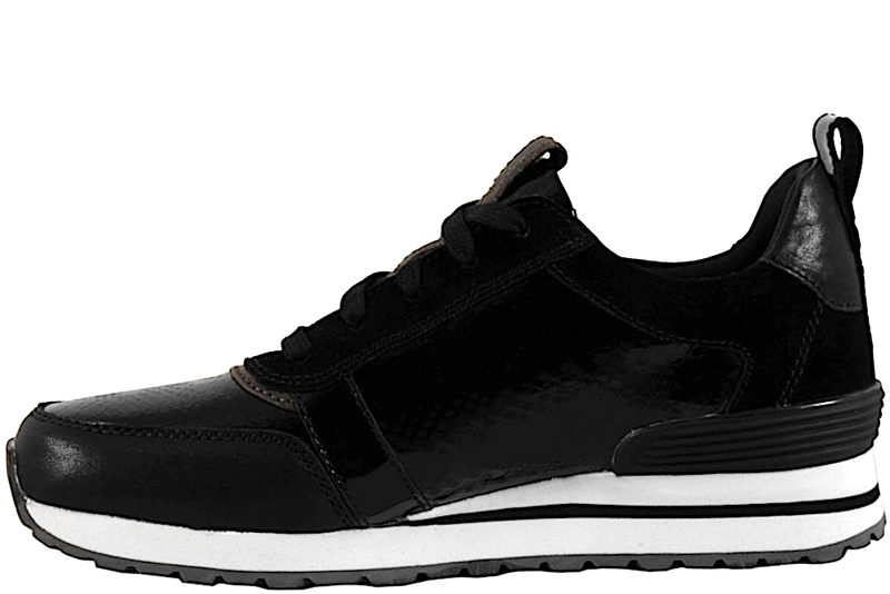 GREEN COMFORT FREENESS SNEAKERS I SORT PRÆGET SKIND