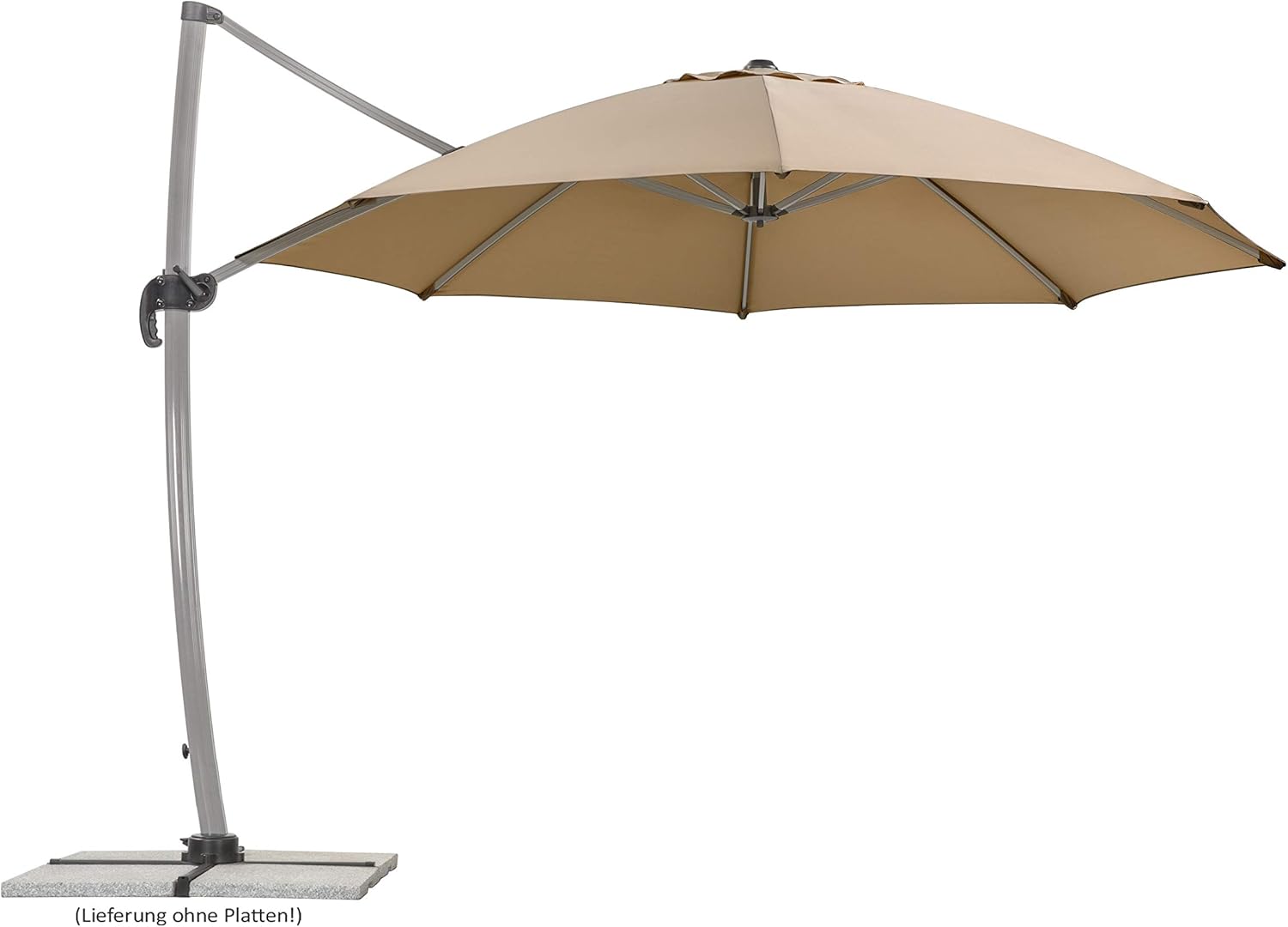 Schneider Sonnenschirm Rhodos Rondo, sand, 350 cm rund, 792-16, Gestell Aluminium, Bespannung Polyester, 22.4 kg
