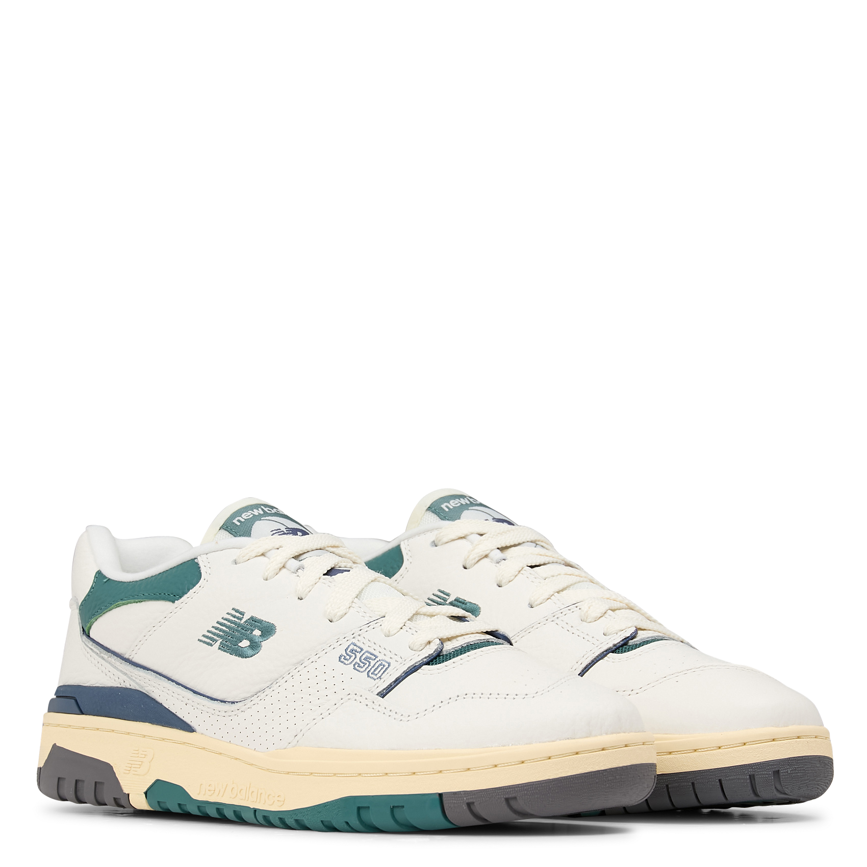 550 - Baskets en cuir mélangé | Beige