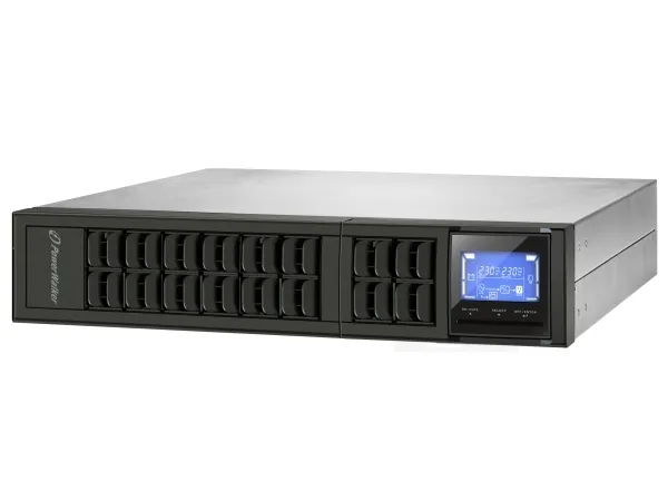PowerWalker VFI 2000CRM LCD, Dobbeltkonvertering (online), 2 kVA, 1600 W, Sine, 110 V, 300 V