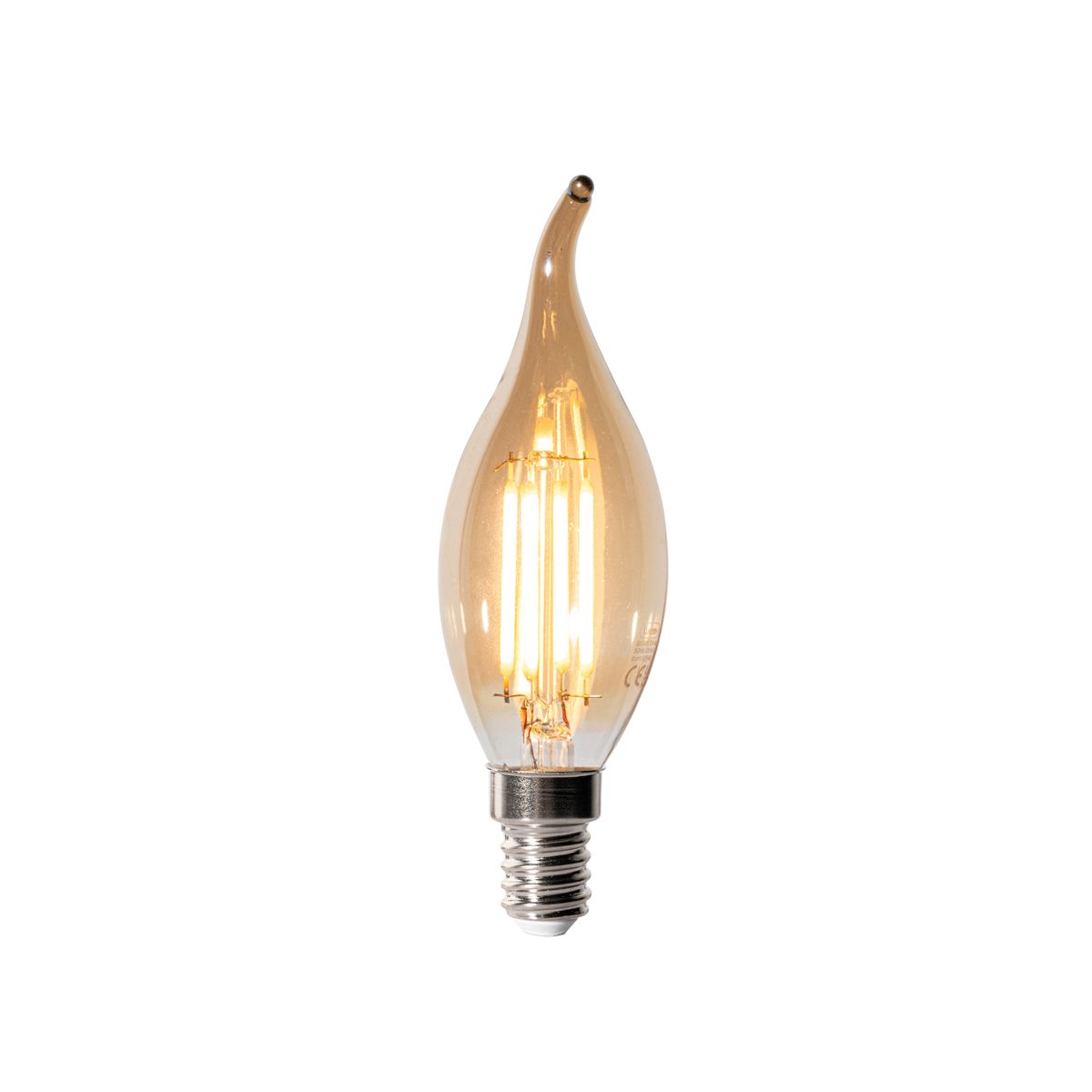 E14 dimbare LED lamp BXS35 goud 4W 450 lm 2200K