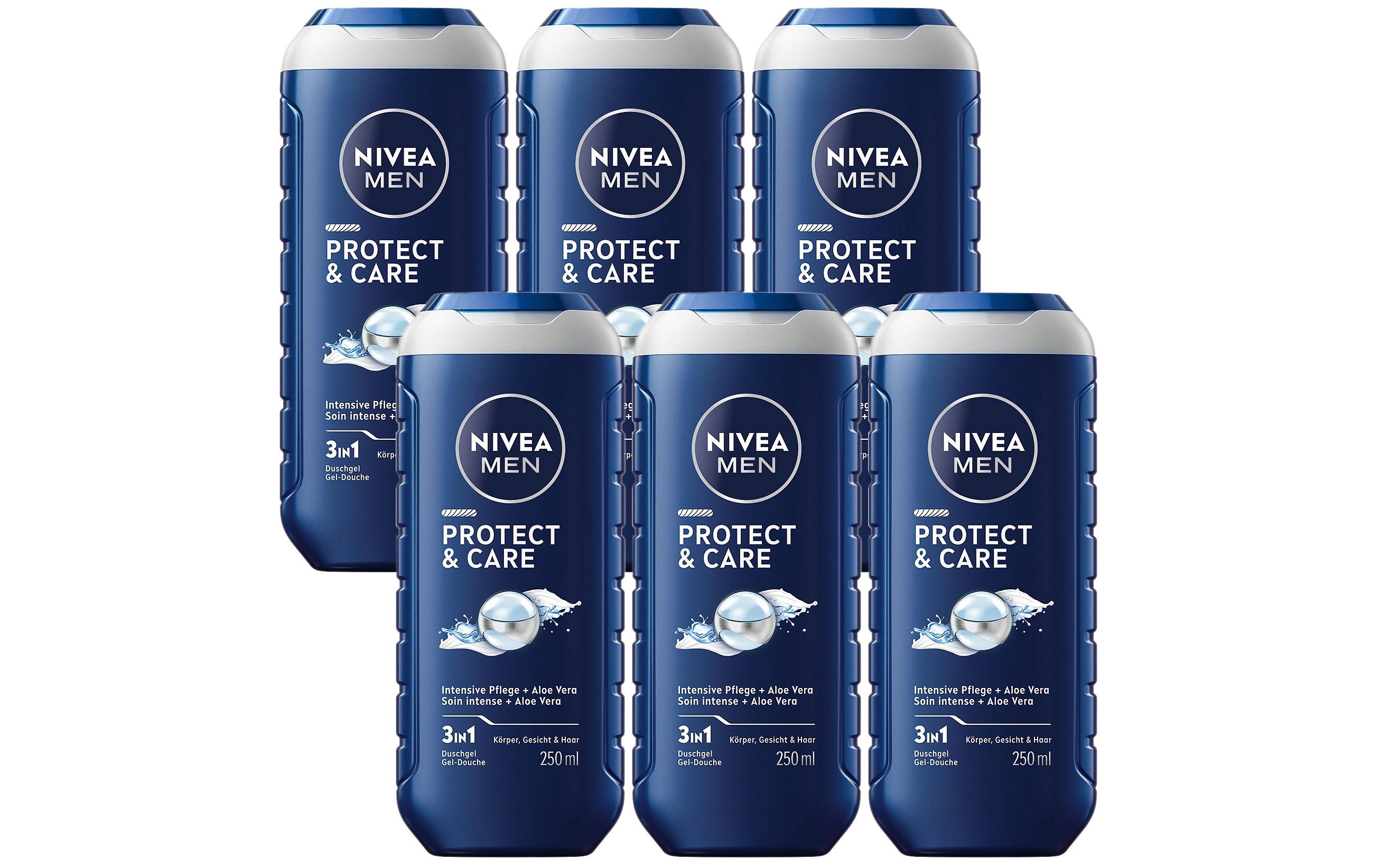 Duschgel Protect and Care 6 x 250 mlPflegedusche für Herren mit natürlicher Aloe vera schützt die Haut vor dem Austrocknen