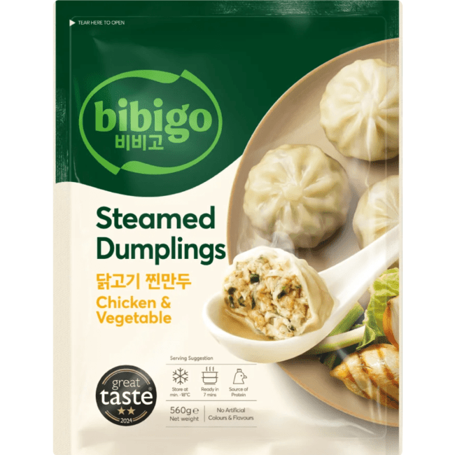 CJ Bibigo Bevroren Gestoomde Kip & Groenten Dumplings 560g