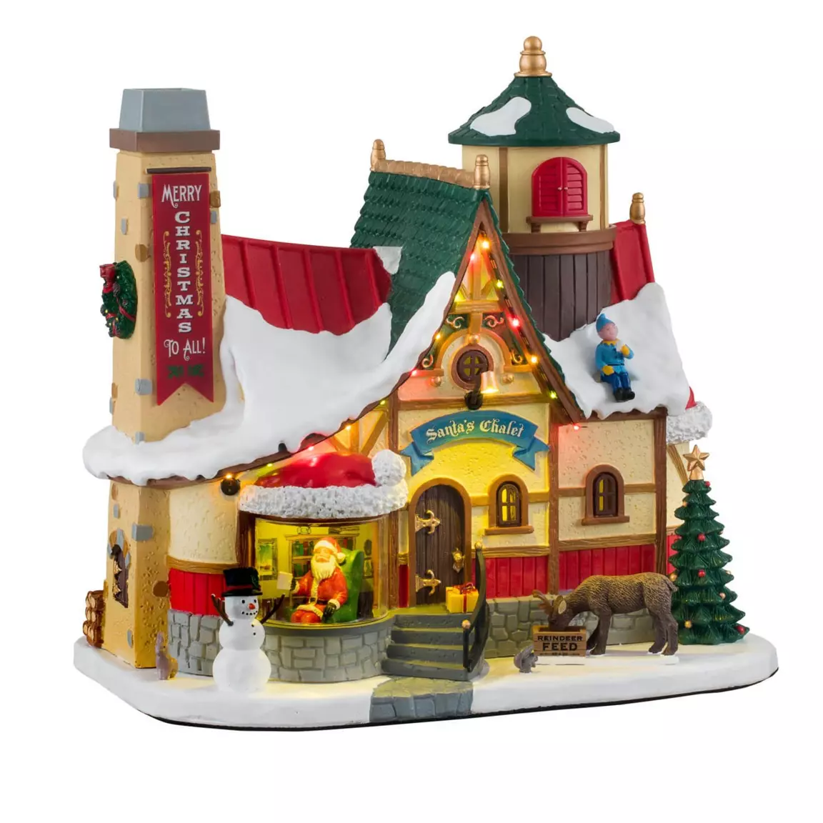 Village de Noël Lemax lumineux et musical Chalet du Père Noël