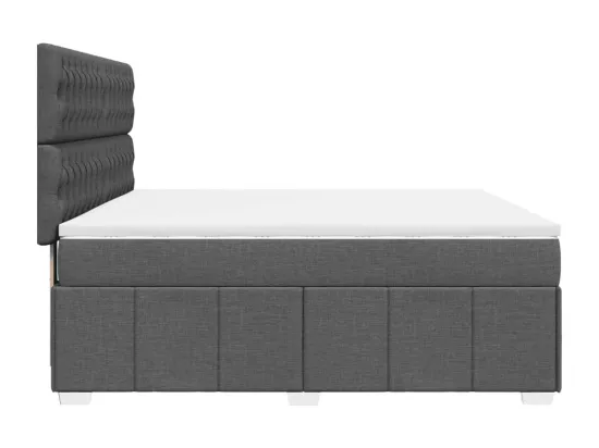 Sommier à lattes de lit avec matelas Gris foncé 180x200cm Tissu