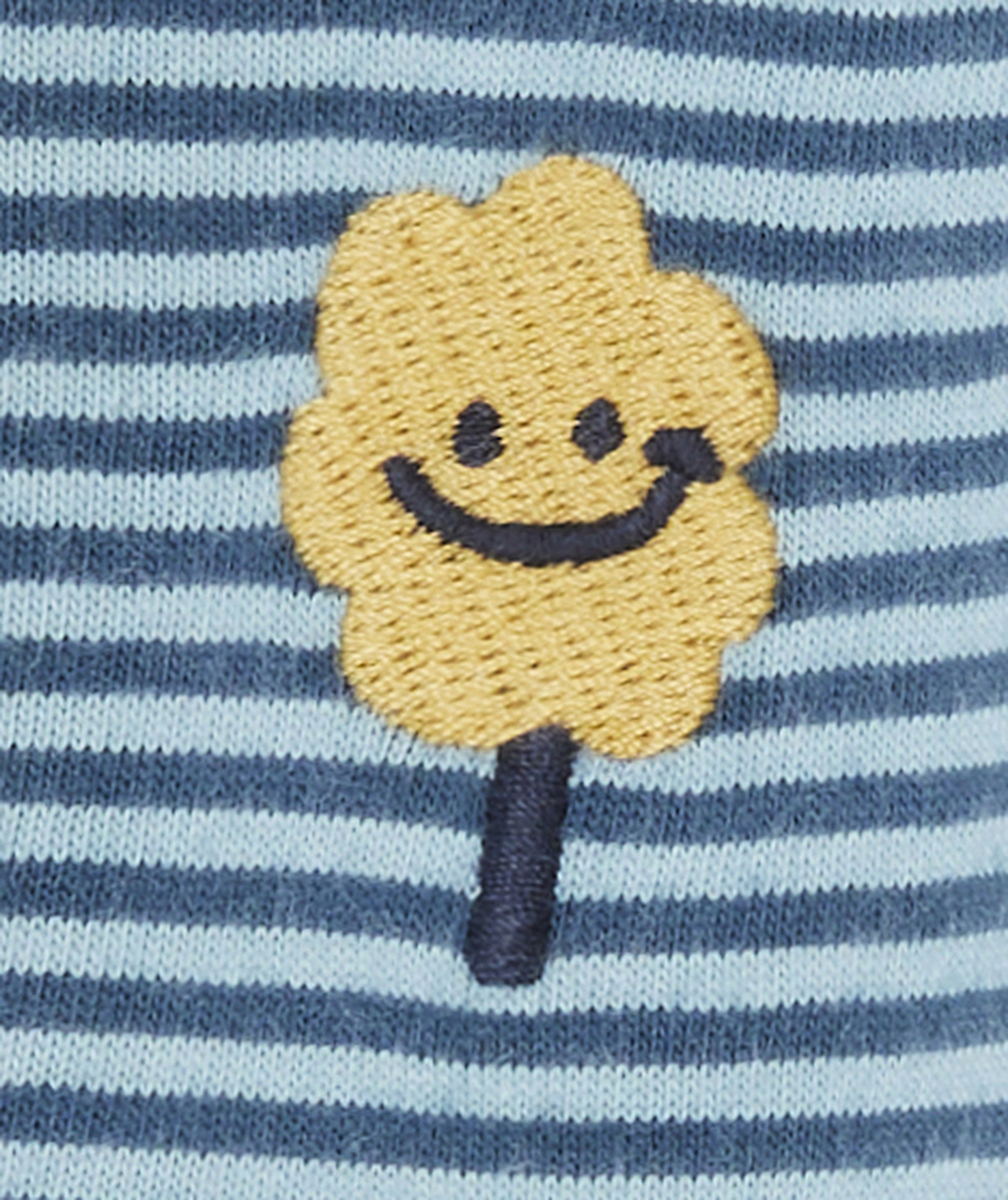 SOUS-PULL BÉBÉ GARÇON BLEU RAYÉ AVEC PATCH BRODÉ