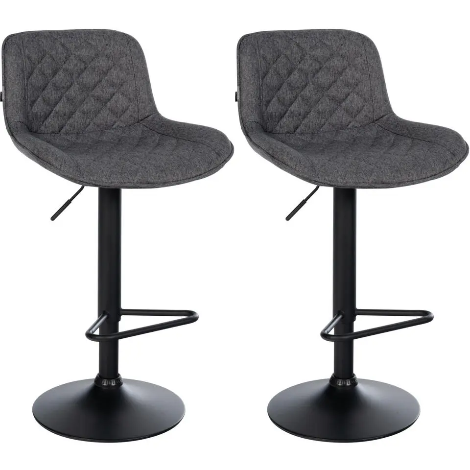 CLP Set van 2 Barkruk Kasson zwart Frame - Stof - zwart