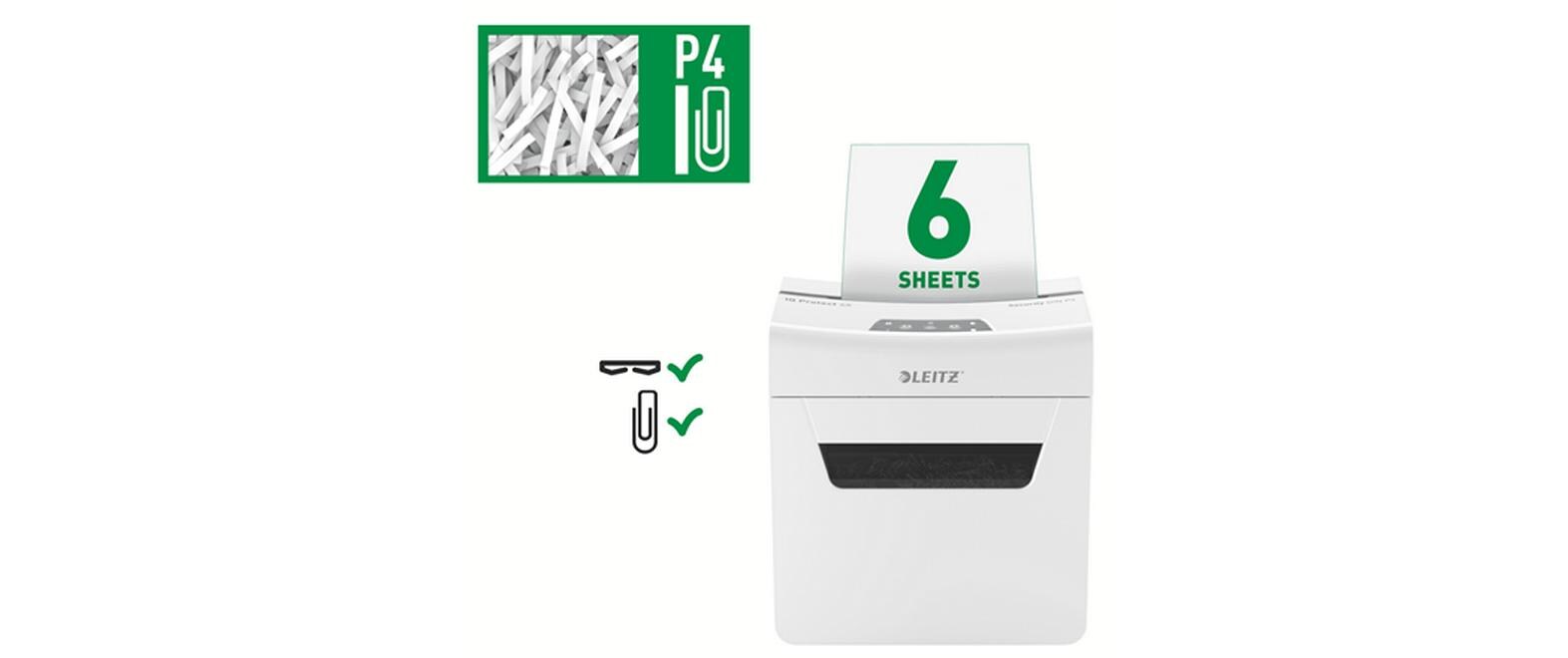 Aktenvernichter IQ Protect Premium 6X , P-4, 6 Blatt<br>Manueller Dokumentenvernichter mit Partikelschnitt für die sichere Vernichtung vertraulicher Unterlagen