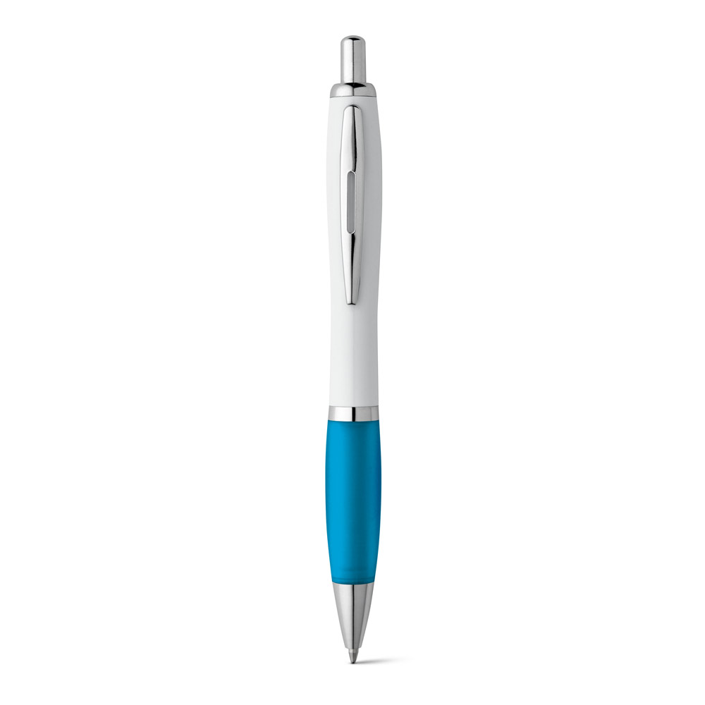 hi!dea 81161 - Stylo à bille en ABS blanc avec clip en métal